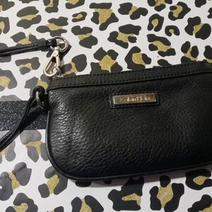 Calvin Klein Black Textured Wristlet